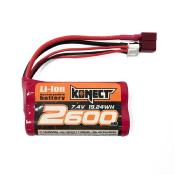 Konect - Batterie Li-Ion 7.4V 2600 mAh 15C compatible Funtek - KN-LI0742600 